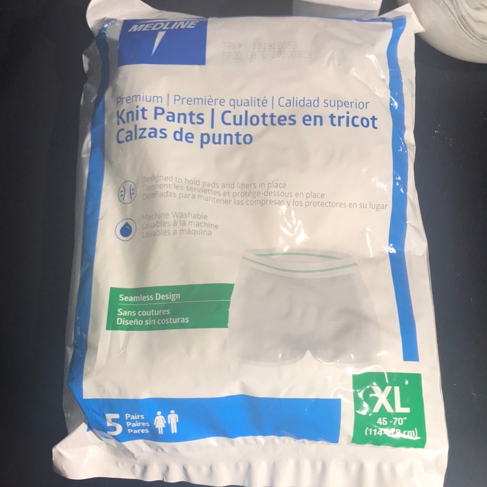 MEDLINE MSC86400 Premium Knit Incontinence/Postpartum Underpants XL